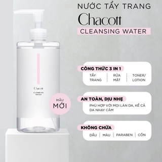Nước tẩy trang Chacott Nhật 500ml tẩy trang đa năng, dịu nhẹ cho mọi loại da
