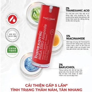 Tinh chất Angel's Liquid Tranexamic Mela Zero Ampoule 30ml dưỡng trắng và làm đều màu da