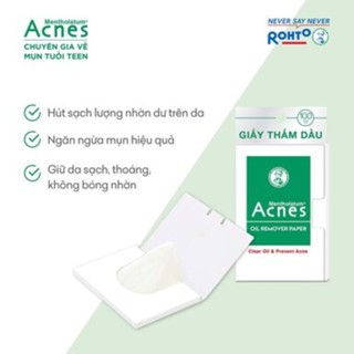 Giấy thấm dầu Acnes Oil Remover Paper 100 tờ không làm trôi lớp trang điểm