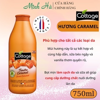 Sữa tắm Cottage Pháp 750ml dưỡng ẩm, trắng da