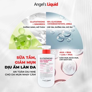 Sữa tắm Angel's Liquid Glutathione + BHA Exfoliating Body Wash 500g giảm mụn, ngăn ngừa mụn mới và mờ thâm