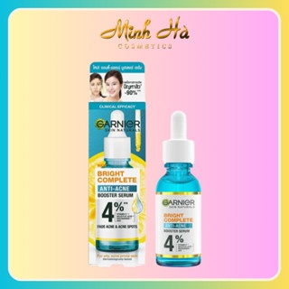 Serum Garnier Bright Complete Anti-Acnes Booster 30ml giảm mụn mờ thâm