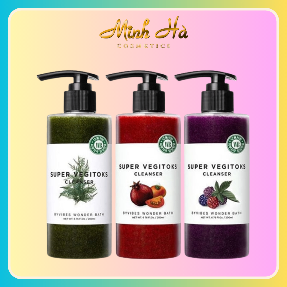Sữa rửa mặt rau củ Super Vegitoks Cleanser 300ml làm sạch dịu nhẹ