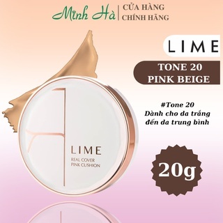 Phấn nước kiềm dầu Lime Real Cover Pink Cushion SPF50+ PA+++ 20g da dầu và hỗn hợp thiên dầu che phủ hoàn hảo