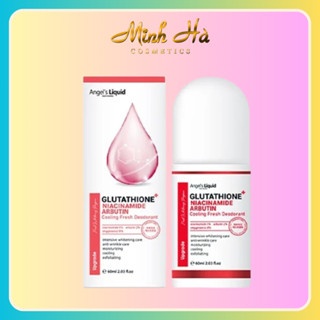 Lăn khử mùi Glutathione + Niacinamide Angle's Liquid 60ml giúp vùng da dưới cánh tay trắng sáng, mịn màng