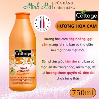 Sữa tắm Cottage Pháp 750ml dưỡng ẩm, trắng da
