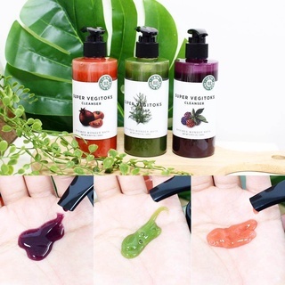 Sữa rửa mặt rau củ Super Vegitoks Cleanser 300ml làm sạch dịu nhẹ