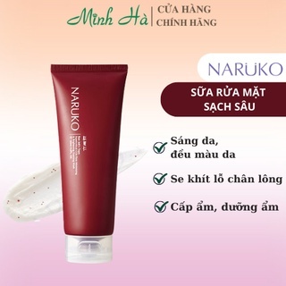 Sữa rửa mặt Naruko Ý Dĩ Nhân Đỏ RJT Pore Minimizing & Brightening Foaming Wash 120ml sạch sâu không gây căng khít