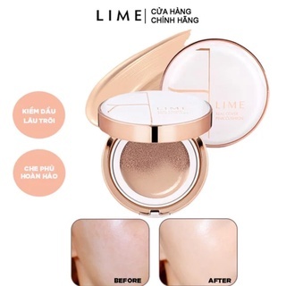 Phấn nước kiềm dầu Lime Real Cover Pink Cushion SPF50+ PA+++ 20g da dầu và hỗn hợp thiên dầu che phủ hoàn hảo