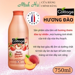 Sữa tắm Cottage Pháp 750ml dưỡng ẩm, trắng da