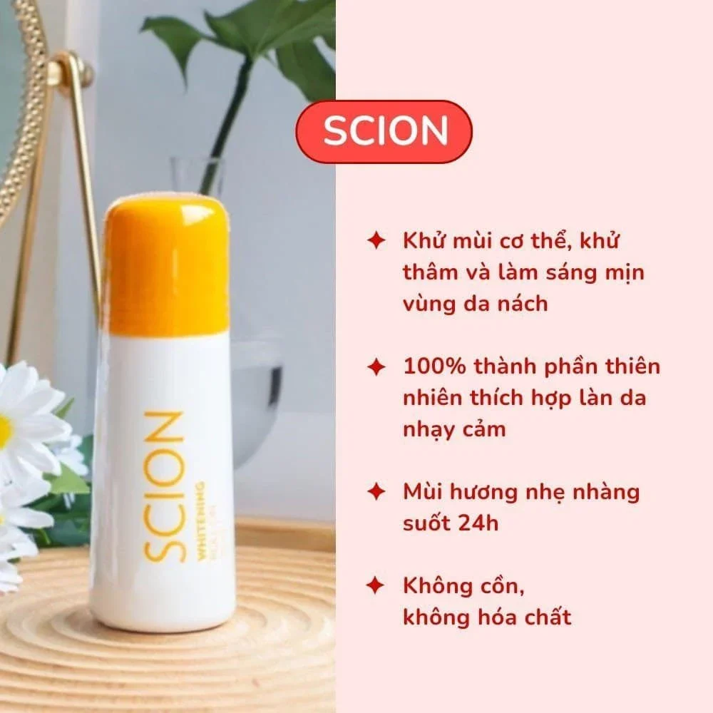 Lăn khử mùi Scion Whitening Roll On Nuskin của Mỹ (Mẫu mới 2021) giúp khử mùi và giảm mồ hôi vùng da dưới cánh tay