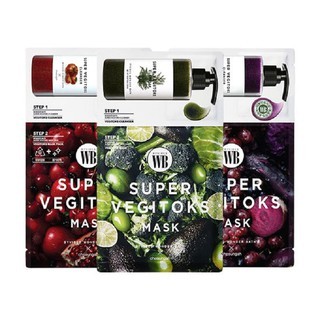 Mặt nạ rau củ Byvibes Wonder Bath Super Vegitoks Mask 2 steps 10g thải độc da, dưỡng da trắng sáng