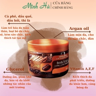 Tẩy da chết toàn thân quế hồi Nga Bilena 380g loại bỏ các tế bào chết, làm da tươi mới, mịn màng