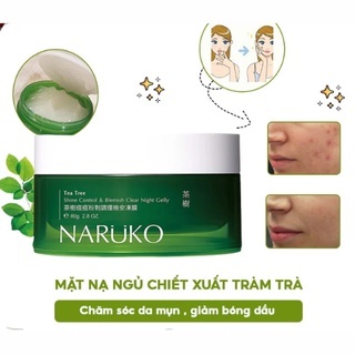 Mặt nạ ngủ Naruko Tea Tree Shine Control Blemish Clear Night Gelly 80g cấp ẩm chuyên sâu