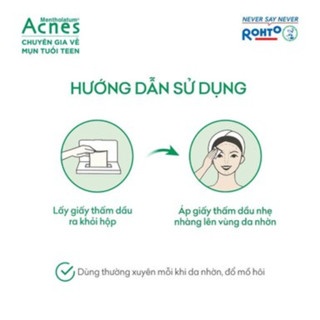 Giấy thấm dầu Acnes Oil Remover Paper 100 tờ không làm trôi lớp trang điểm