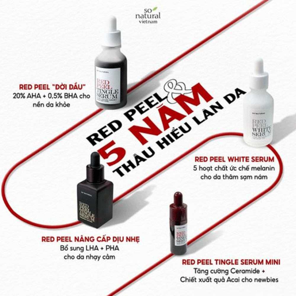 Serum tái tạo phục hồi da Red Peel Tingle 20ml/35ml tẩy tế bào chết hóa học, đẩy mạnh quá trình hồi phục da sau mụn