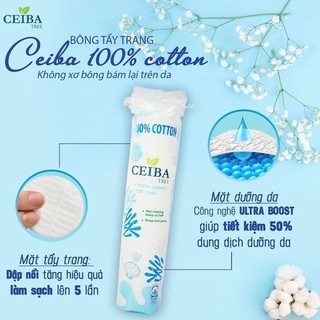 Bông tẩy trang Ceiba 100% Cotton 140 miếng tăng khả năng làm sạch gấp 5 lần