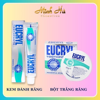 Kem đánh răng / bột tẩy trắng răng Eucryl của Anh đánh bay các mảng bám, ố vàng cứng đầu