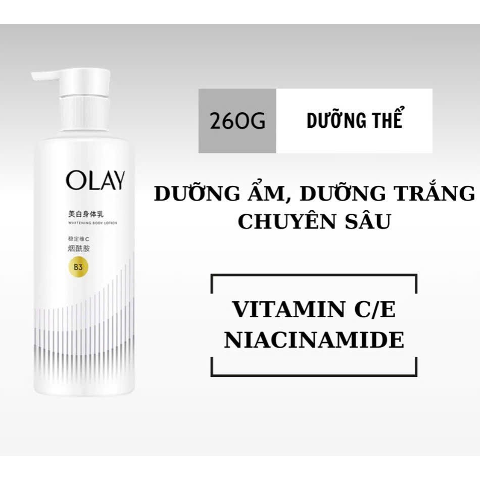 Sữa dưỡng thể trắng da body Olay B3 Bright Ultra Whitening 250ml trắng da mịn màng ẩm mịn, căng mọng