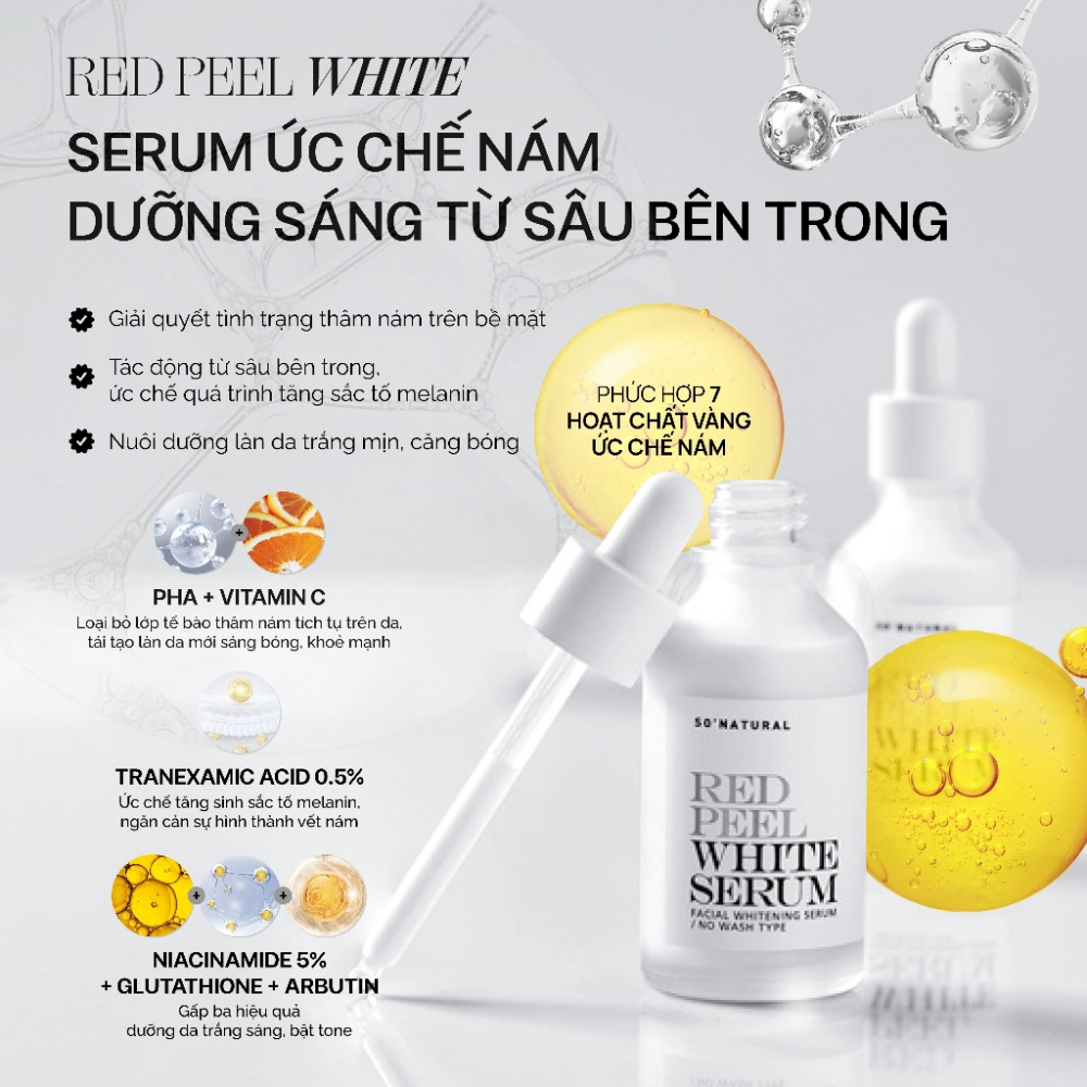 Tinh chất Red Peel White Serum 11/35ml làm sáng da ngừa thâm sạm