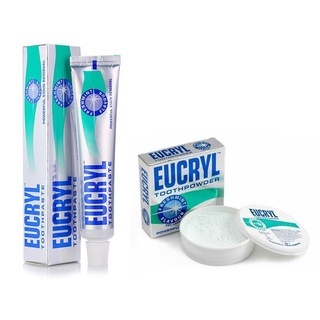 Kem đánh răng / bột tẩy trắng răng Eucryl của Anh đánh bay các mảng bám, ố vàng cứng đầu