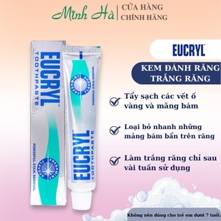 Kem đánh răng / bột tẩy trắng răng Eucryl của Anh đánh bay các mảng bám, ố vàng cứng đầu