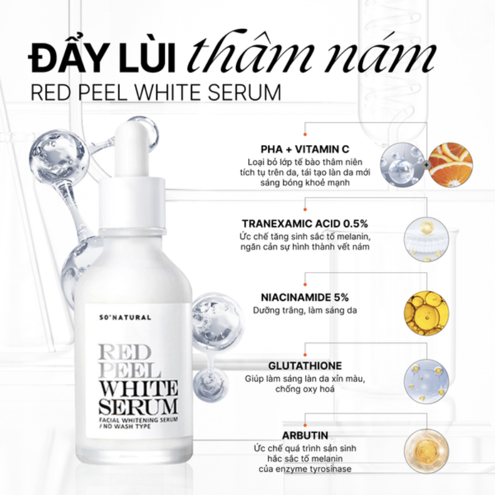 Tinh chất Red Peel White Serum 11/35ml làm sáng da ngừa thâm sạm