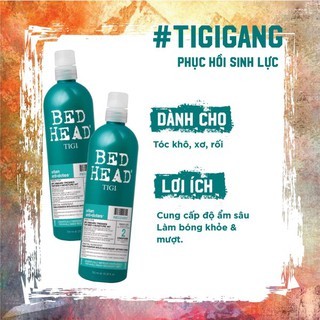 Bộ dầu gội xả Tigi Bed Head 750ml đỏ tím xanh phục hồi tóc