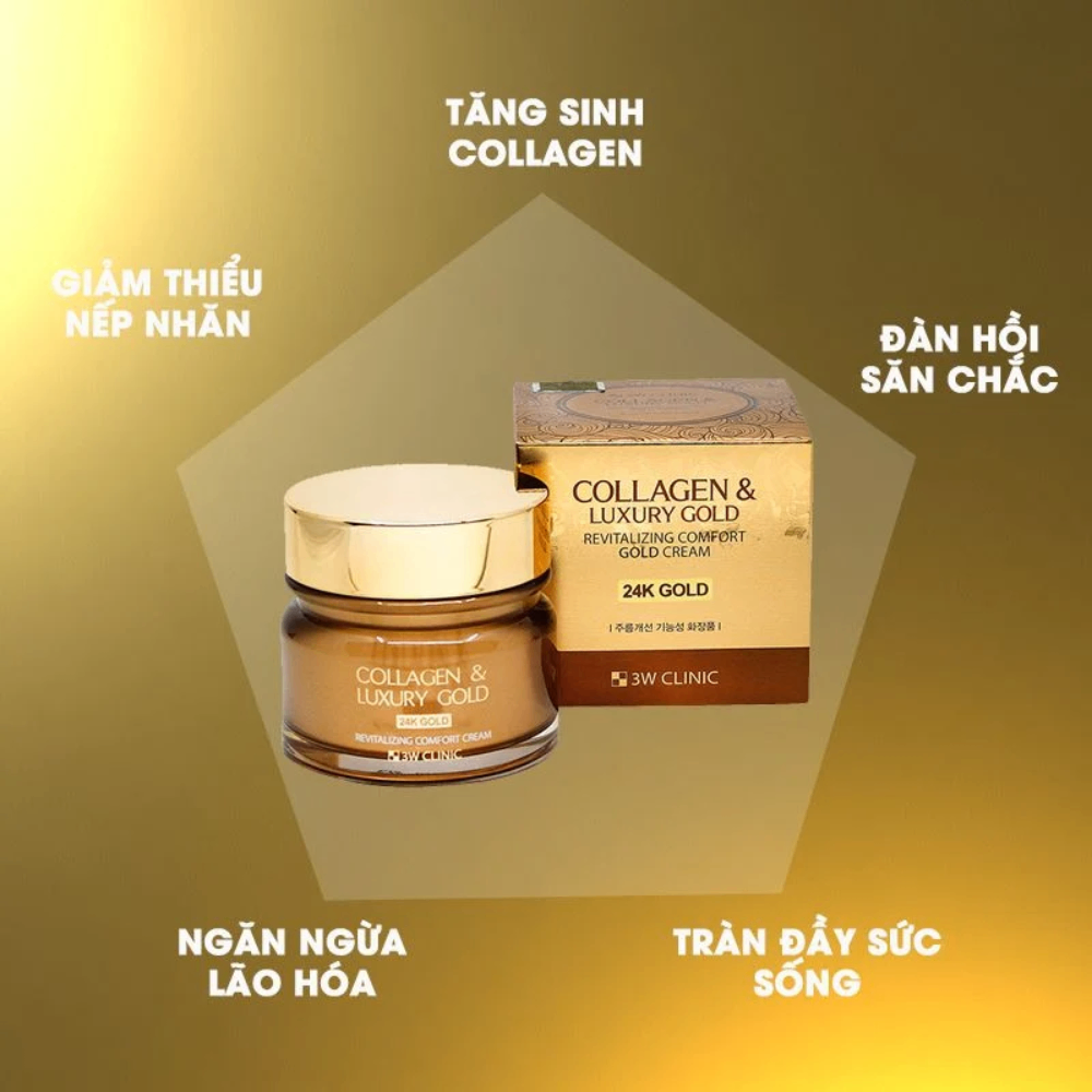 Kem dưỡng 3W Clinic Collagen & Luxury Gold Cream 100ml