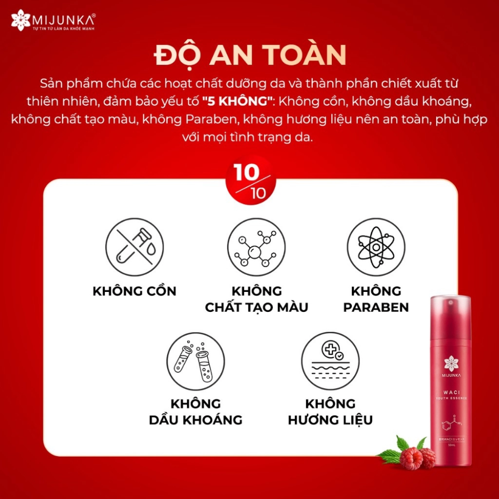 Tinh chất phục hồi da MIJUNKA Waci Youth Essence 50ml làm dịu da và cải thiện độ đàn hồi hiệu quả