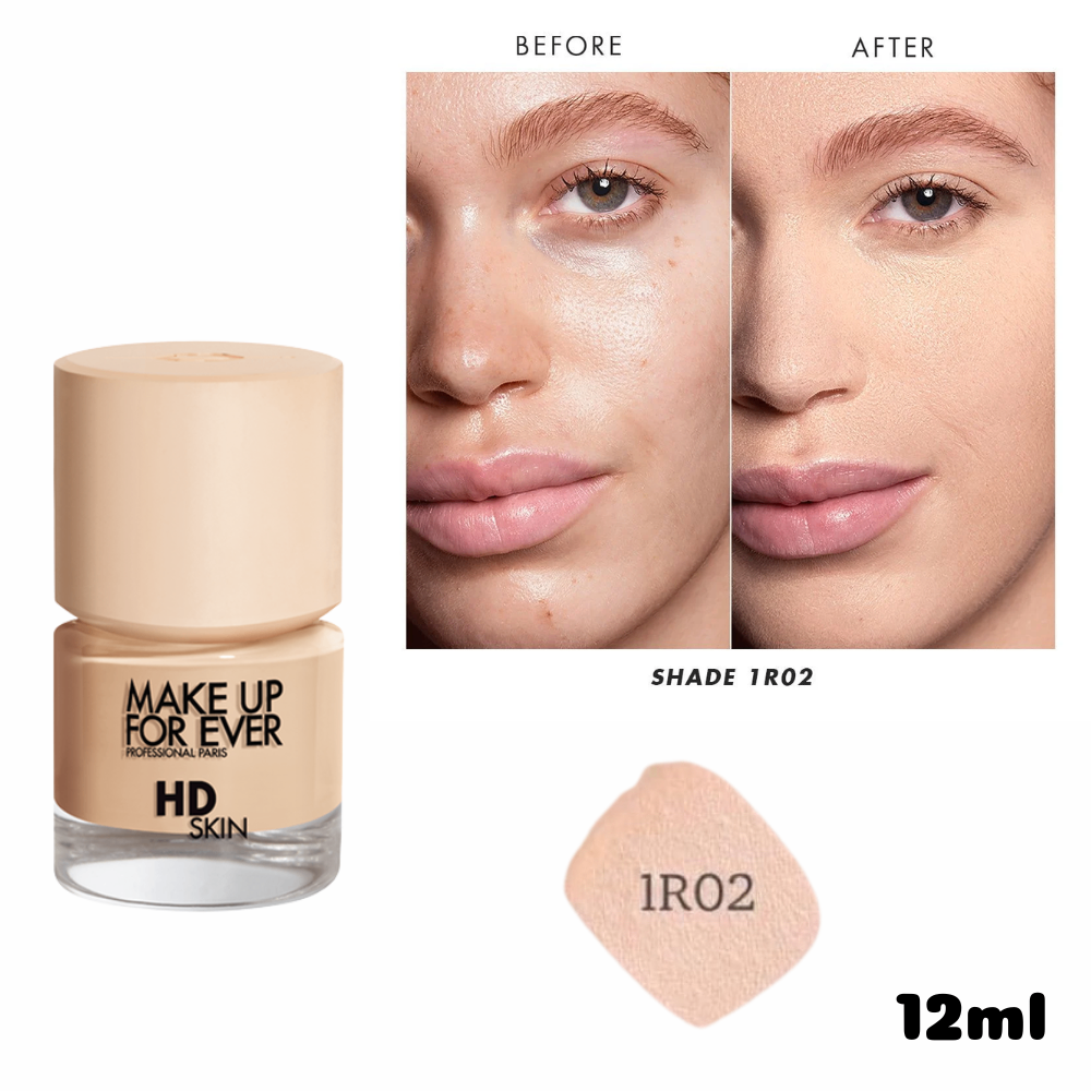 Kem nền Make Up For Ever HD Skin 12/30ml lớp finish cực kì tự nhiên mỏng nhẹ, thoáng mặt