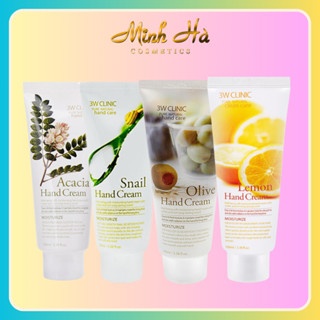 Kem dưỡng da tay 3W Clinic Moisturizing Hand Cream 100ml nuôi dưỡng da ẩm mượt, căng mịn và trắng sáng