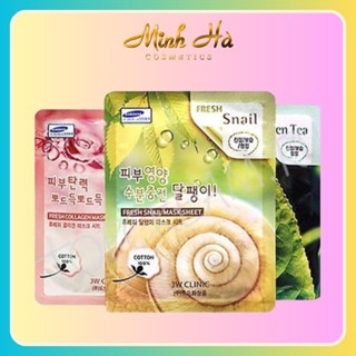 Mặt nạ giấy 3W Clinic Fresh Mask Sheet 23ml cung cấp độ ẩm dưỡng chất chuyên sâu