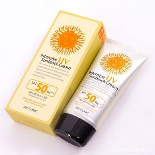 Kem chống nắng 3W Clinic Intensive UV Sunblock Cream SPF 50 PA+++ 70ml hiệu quả chống nắng vượt trội