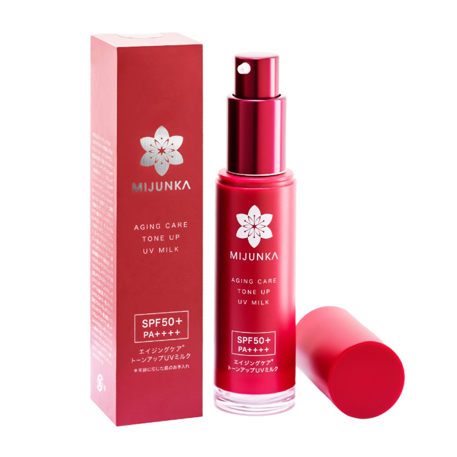 Kem chống nắng Mijunka Aging Care Toneup UV Milk SPF50+/PA++++ 30ml giúp nâng tông, bảo vệ da