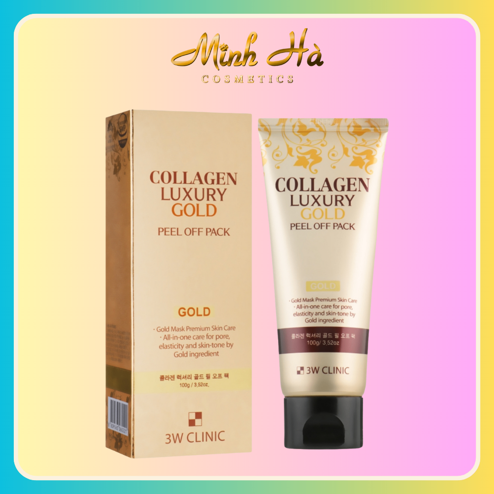 Mặt nạ vàng 3W Clinic Collagen Luxury Gold Peel Off Pack 100g chống lão hóa và làm trắng da