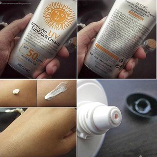 Kem chống nắng 3W Clinic Intensive UV Sunblock Cream SPF 50 PA+++ 70ml hiệu quả chống nắng vượt trội