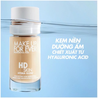 Kem nền Make Up For Ever HD Skin 12/30ml lớp finish cực kì tự nhiên mỏng nhẹ, thoáng mặt