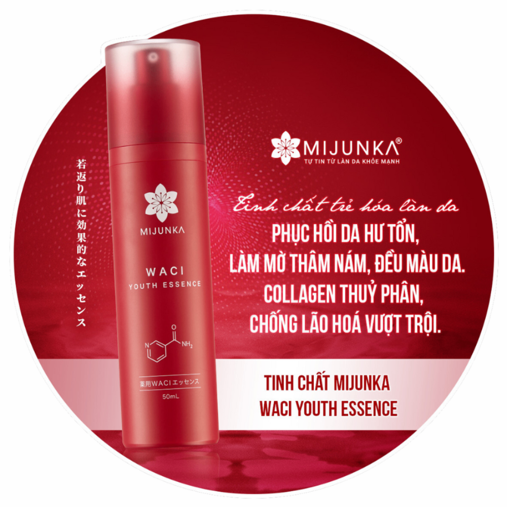 Tinh chất phục hồi da MIJUNKA Waci Youth Essence 50ml làm dịu da và cải thiện độ đàn hồi hiệu quả