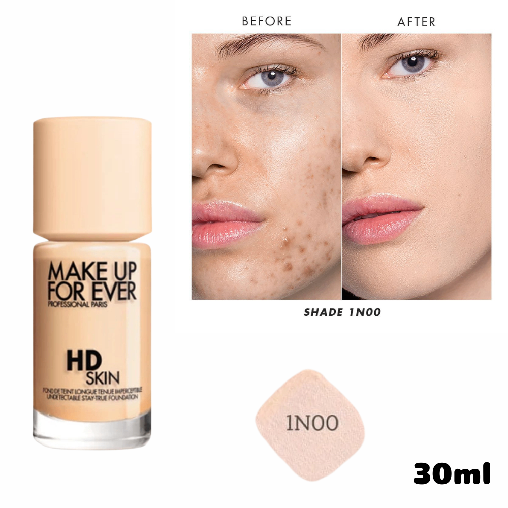 Kem nền Make Up For Ever HD Skin 12/30ml lớp finish cực kì tự nhiên mỏng nhẹ, thoáng mặt