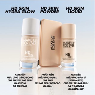 Kem nền Make Up For Ever HD Skin 12/30ml lớp finish cực kì tự nhiên mỏng nhẹ, thoáng mặt