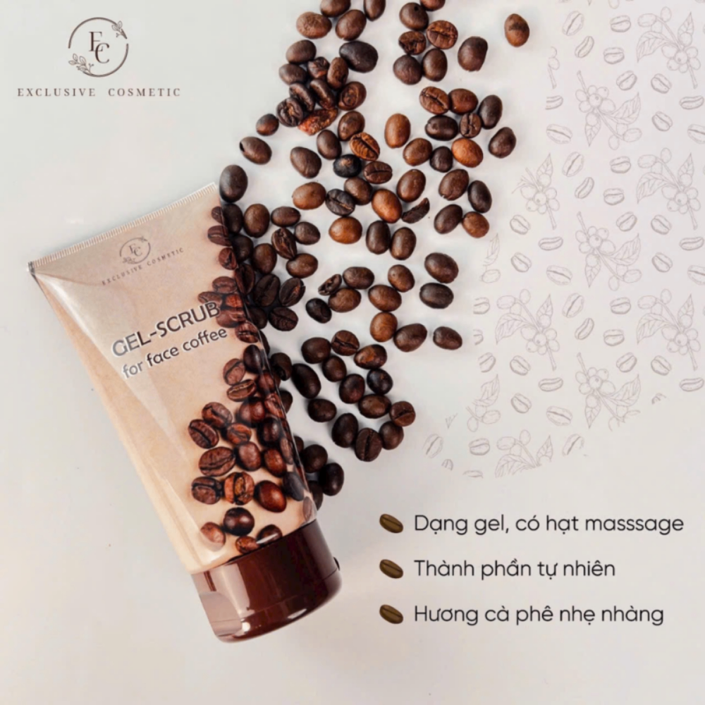 Tẩy da chết mặt Cafe Exclusive Gel Scrub For Face 100/150g làn da sạch thoáng mịn màng