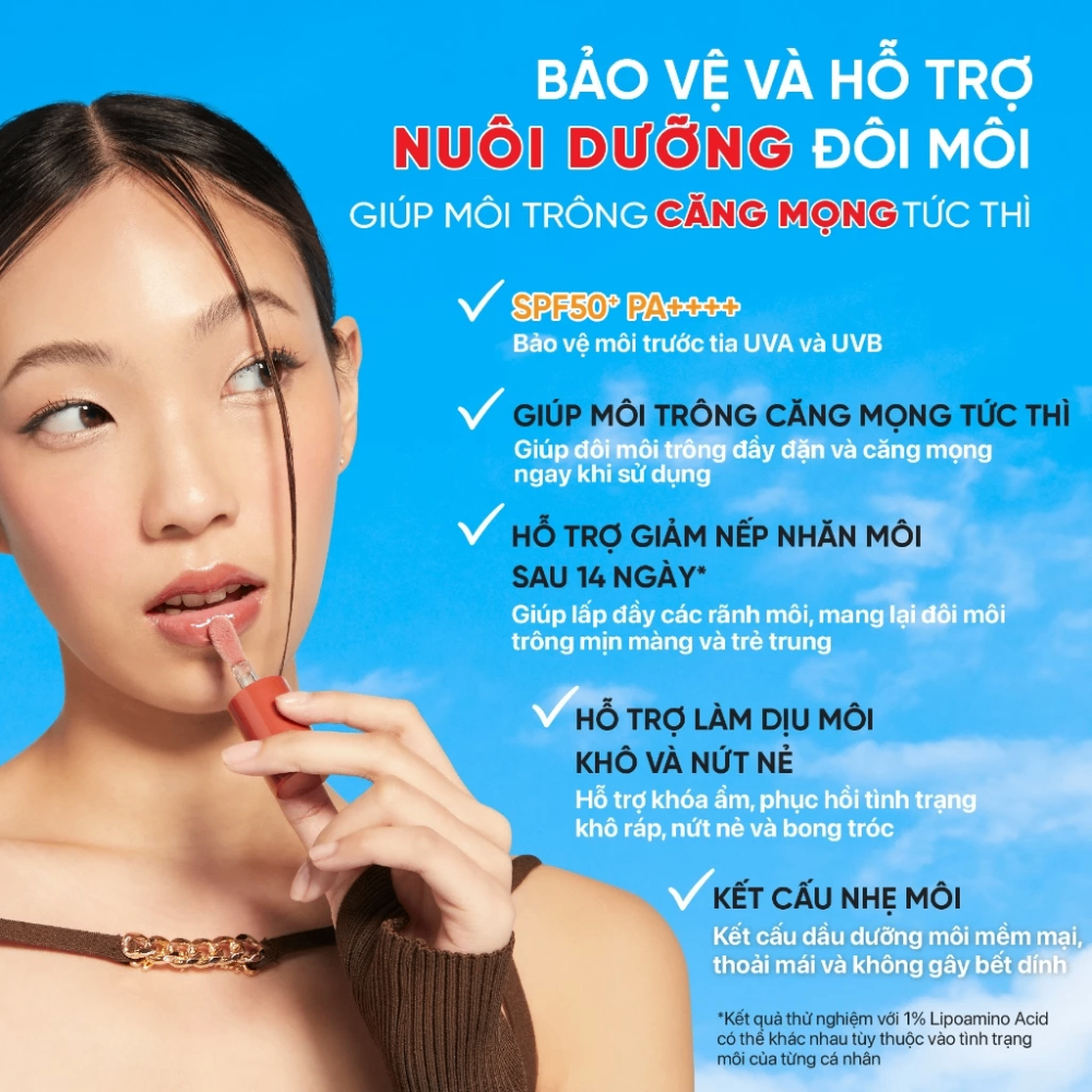 Dưỡng môi MizuMi UV Plumping Lip Oil Rouge 4g dưỡng ẩm làm mềm môi