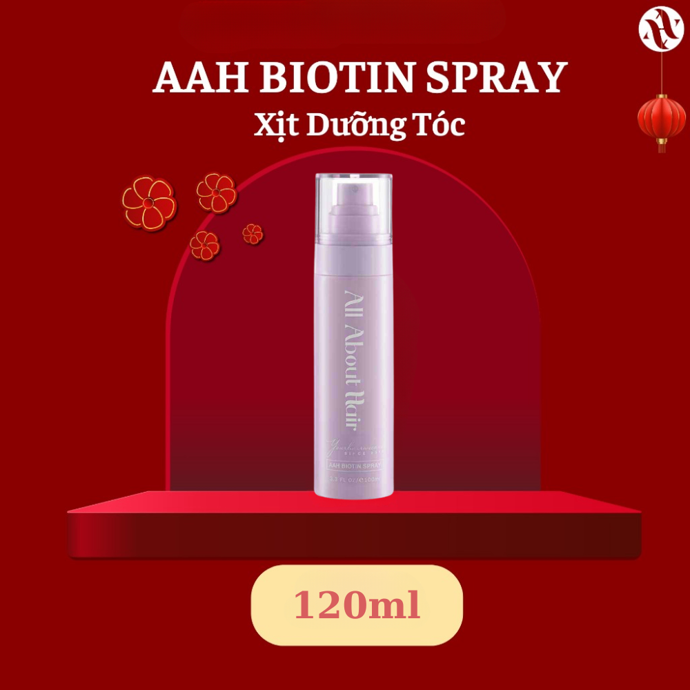 Xịt dưỡng tóc All About Hair AAH Biotin Spray 50/120ml nuôi dưỡng da đầu phục hồi hư tổn