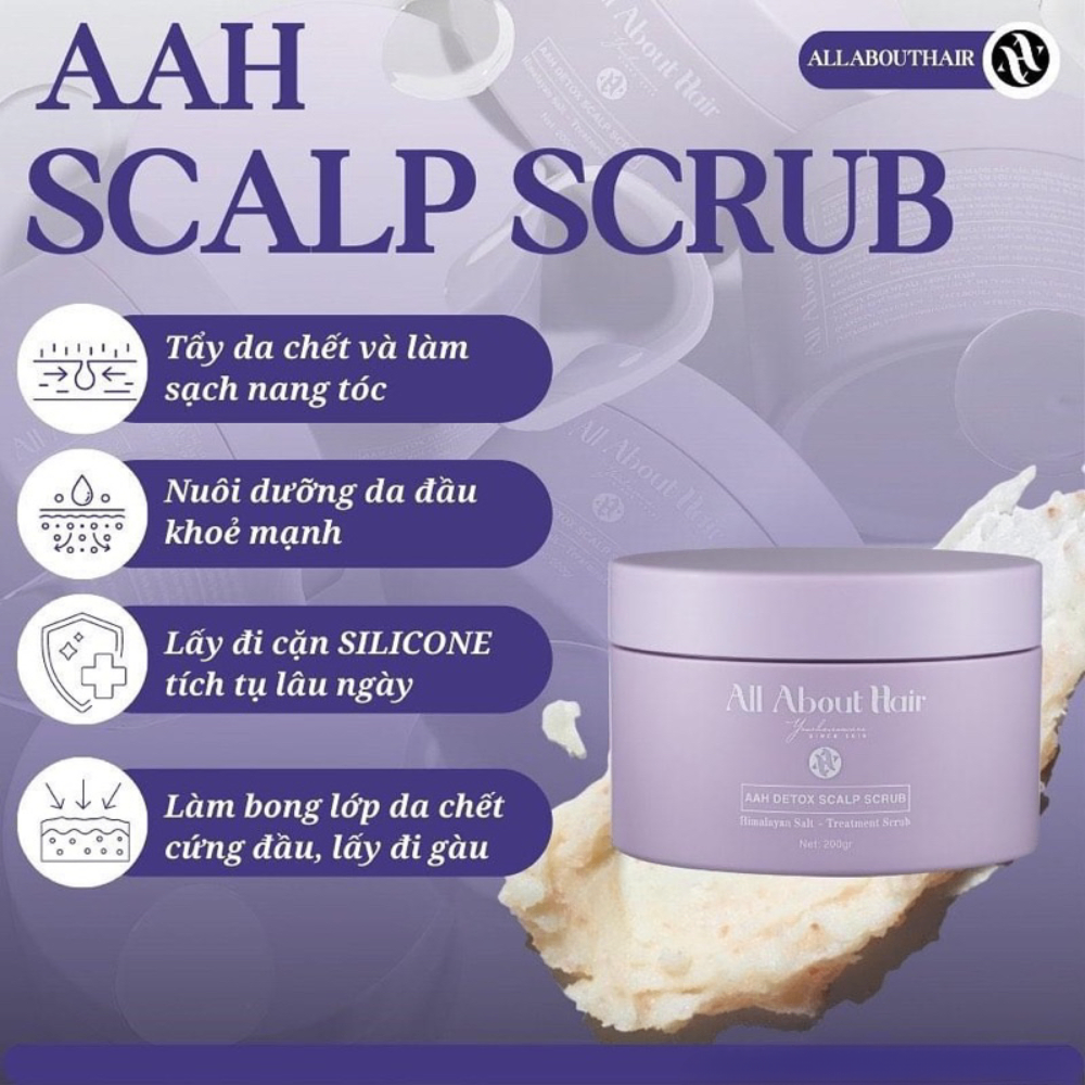 Tẩy tế bào chết da đầu All About Hair AAH Detox Scalp Scrub 200g