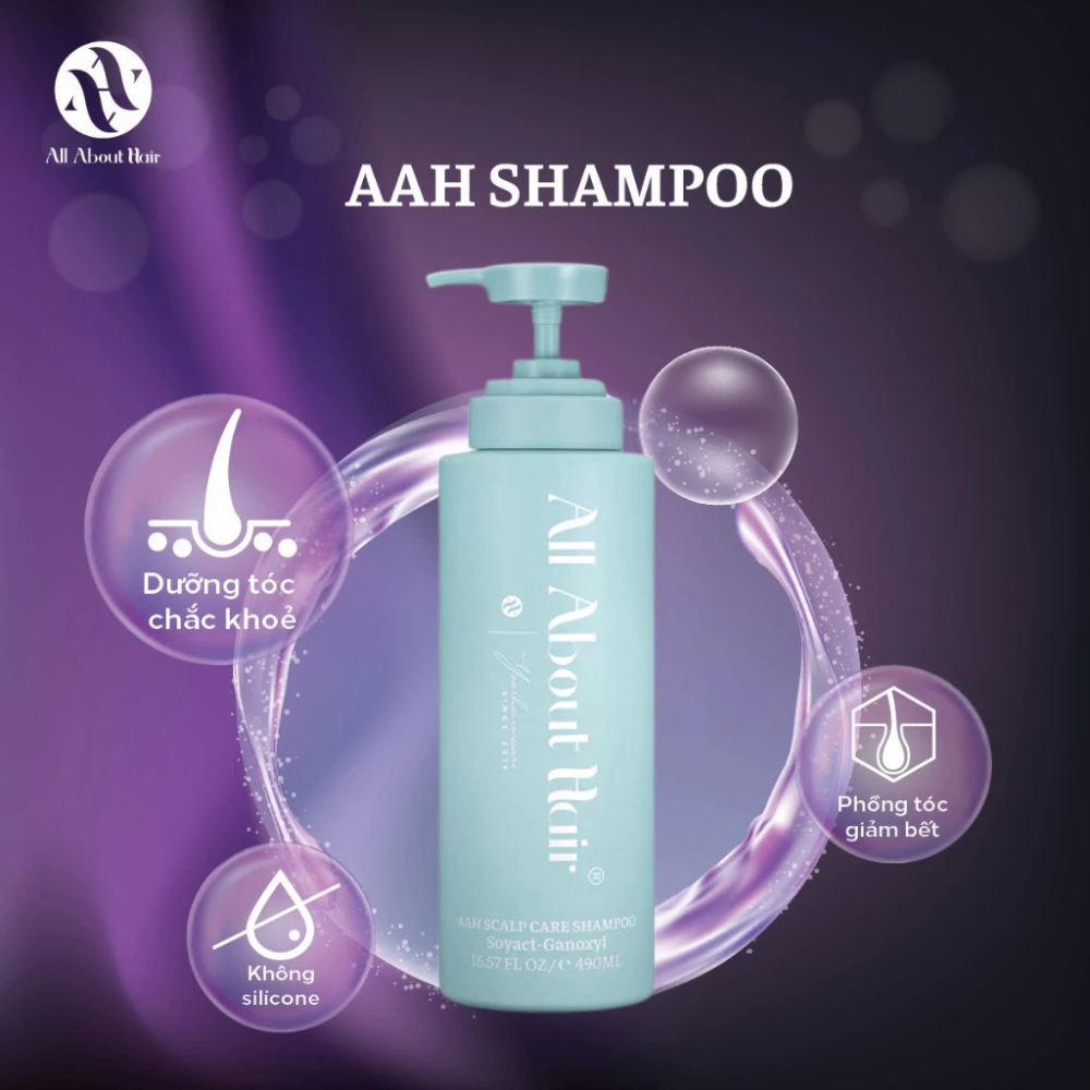 Dầu gội, xả, ủ tóc All About Hair AAH Scalp Care Shampoo 490ml, Bond Complex Conditioner 250ml, Oil Treatment 100ml