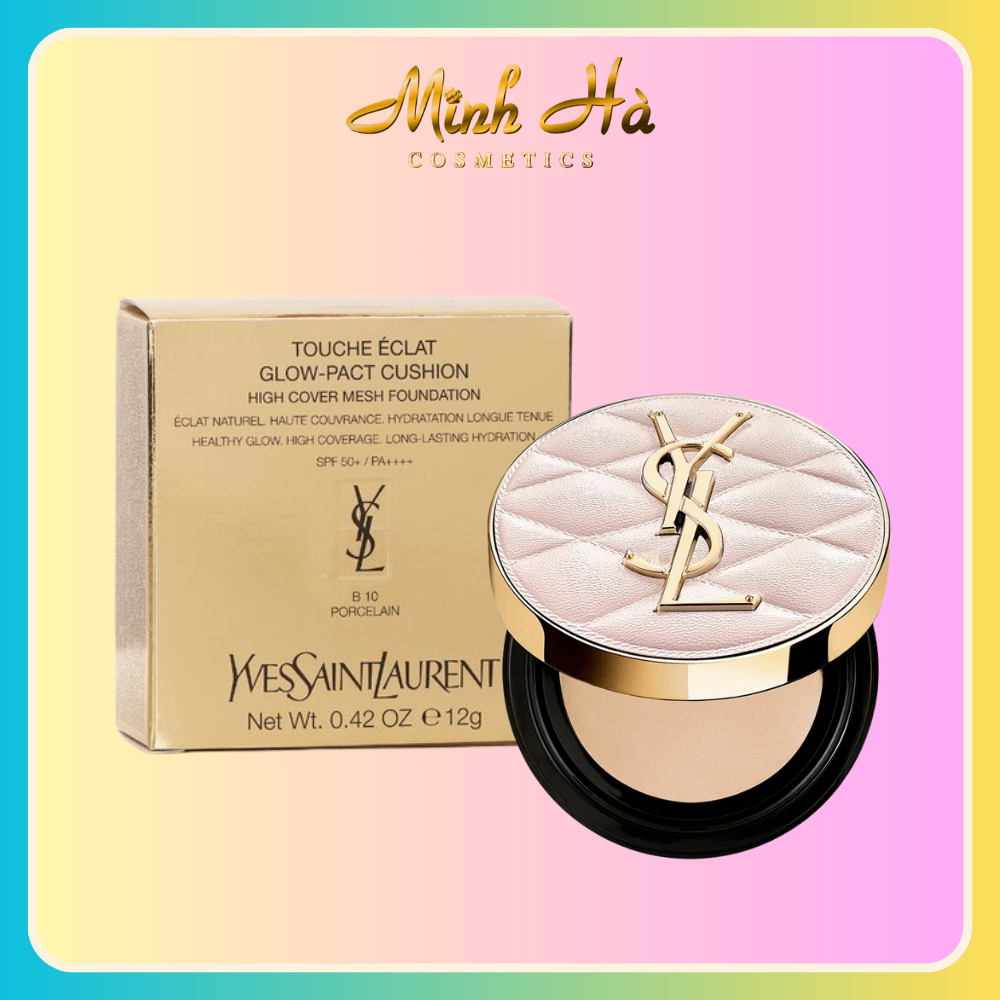 Phấn nước YSL Touche Eclat Glow-Pact Cushion Foundation 12g lớp nền mỏng nhẹ, sáng trong và tự nhiên