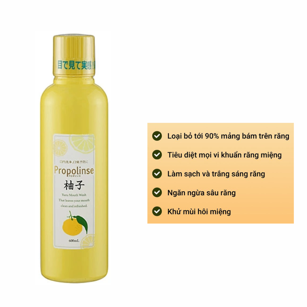 Nước súc miệng Propolinse 600ml chống hôi miệng, làm sạch răng miệng hàng ngày