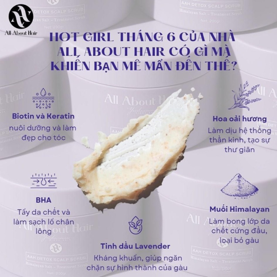 Tẩy tế bào chết da đầu All About Hair AAH Detox Scalp Scrub 200g