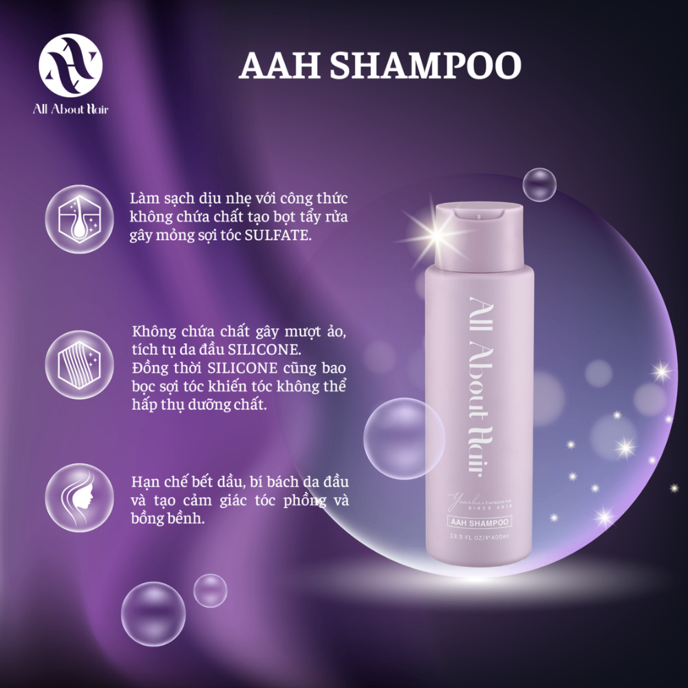Dầu gội, xả, ủ tóc All About Hair AAH Scalp Care Shampoo 490ml, Bond Complex Conditioner 250ml, Oil Treatment 100ml